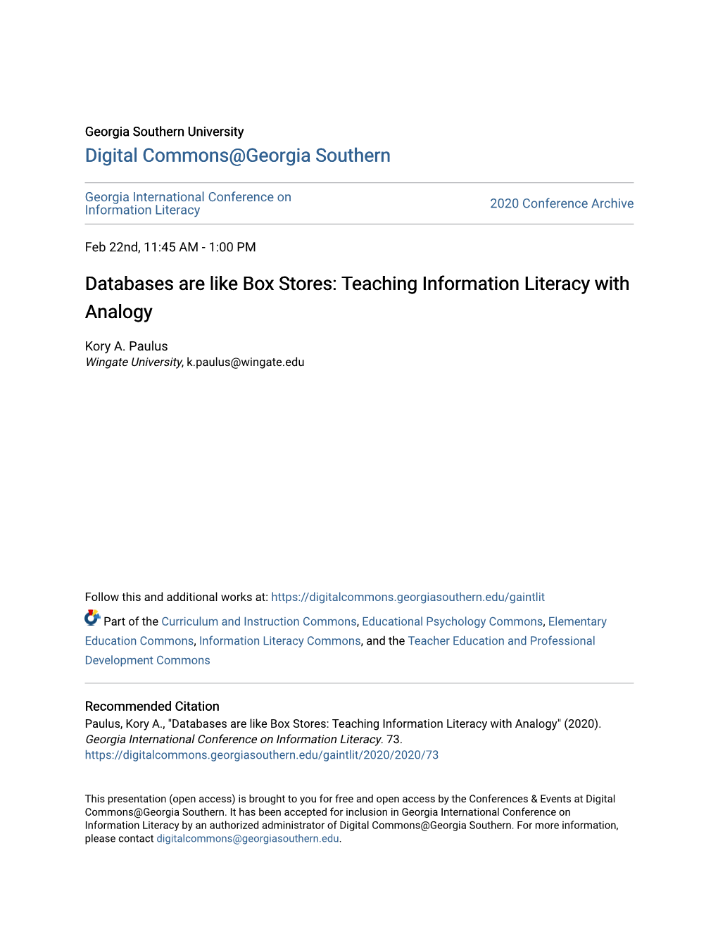 Teaching Information Literacy with Analogy