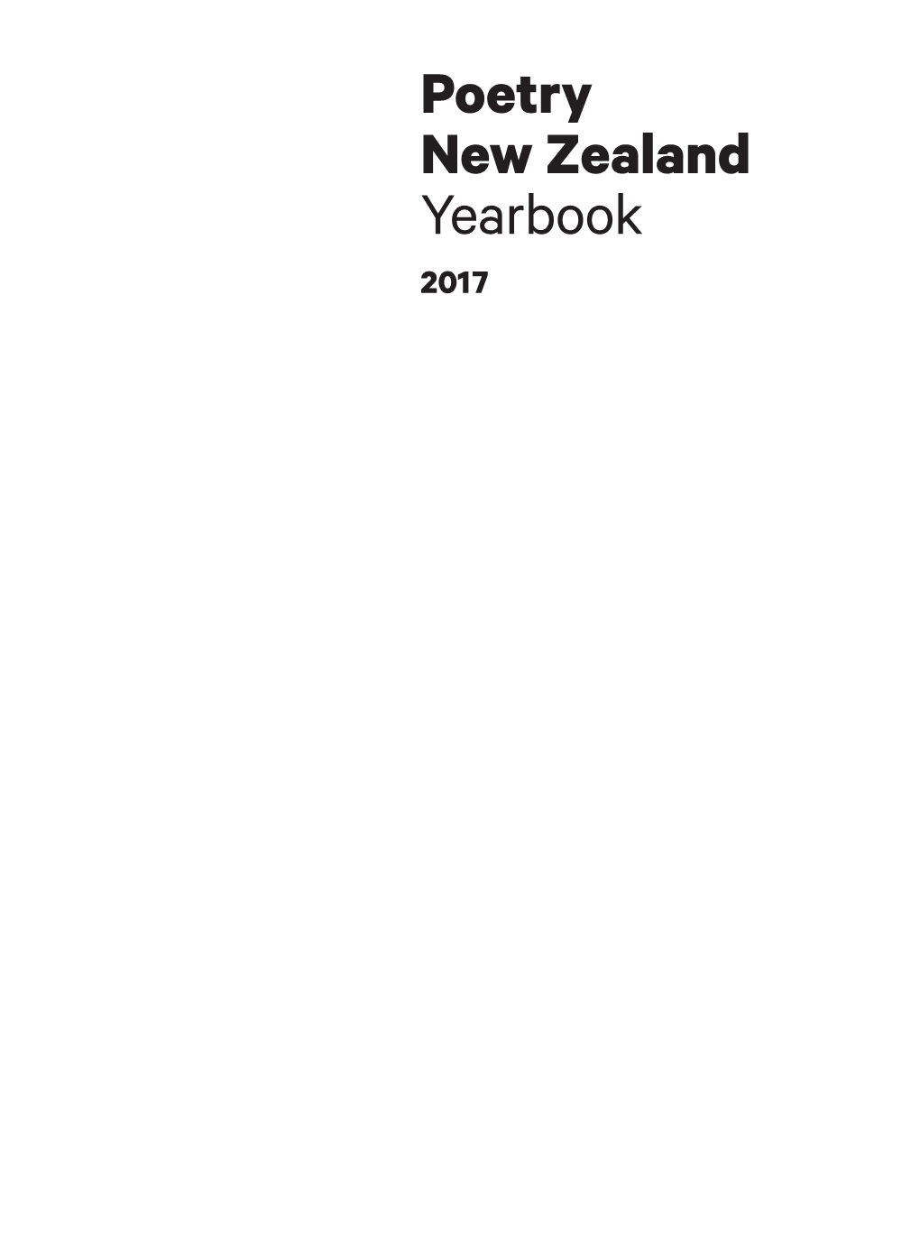 Poetry New Zealand Yearbook 2017 Poetry New Zealand Yearbook 2017