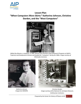 Katherine Johnson, Christine Darden, and the “West Computers”