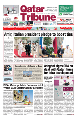 Amir, Italian President Pledge to Boost Ties QNA Doha