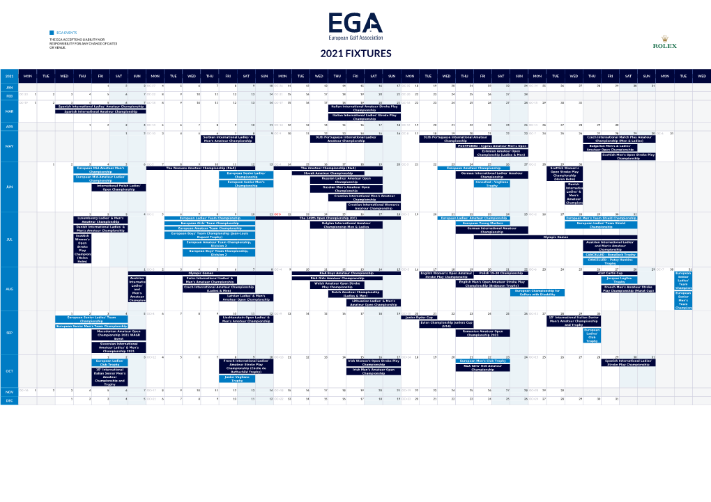 2021 Fixtures