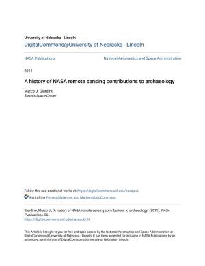 A History of NASA Remote Sensing Contributions to Archaeology