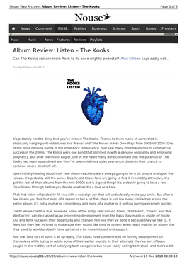 Album Review: Listen – the Kooks | Nouse