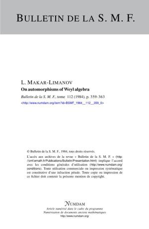 On Automorphisms of Weyl Algebra Bulletin De La S