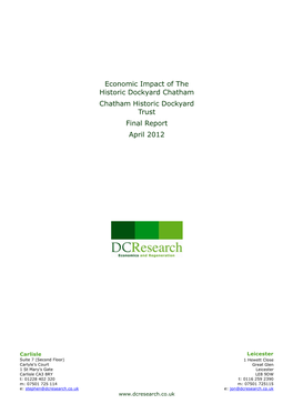 DC Research Chatham Historic Dockyard Final Report 120412