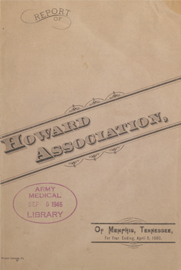 Report of Howard Association, of Memphis, Tennessee, for Year