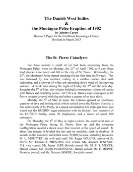 The Danish West Indies & the Montagne Pelée Eruption of 1902