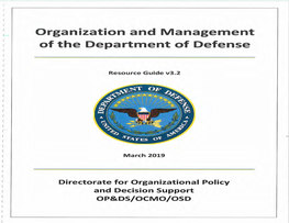 Organization and Management of the Department of Defense