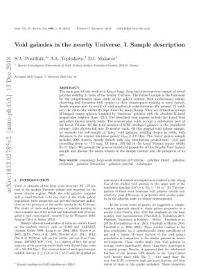 Void Galaxies in the Nearby Universe. I. Sample Description
