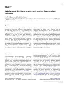 REVIEW Iodothyronine Deiodinase Structure and Function