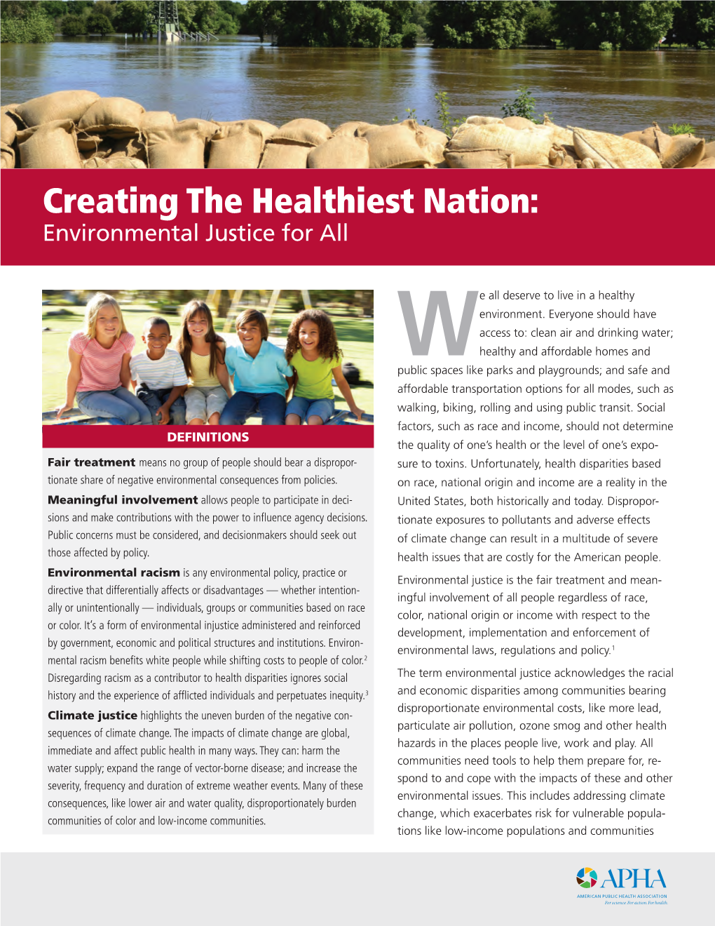 Creating the Healthiest Nation: Environmental Justice for All