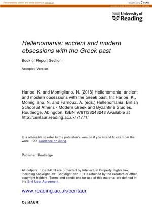 Hellenomania: Ancient and Modern Obsessions with the Greek Past
