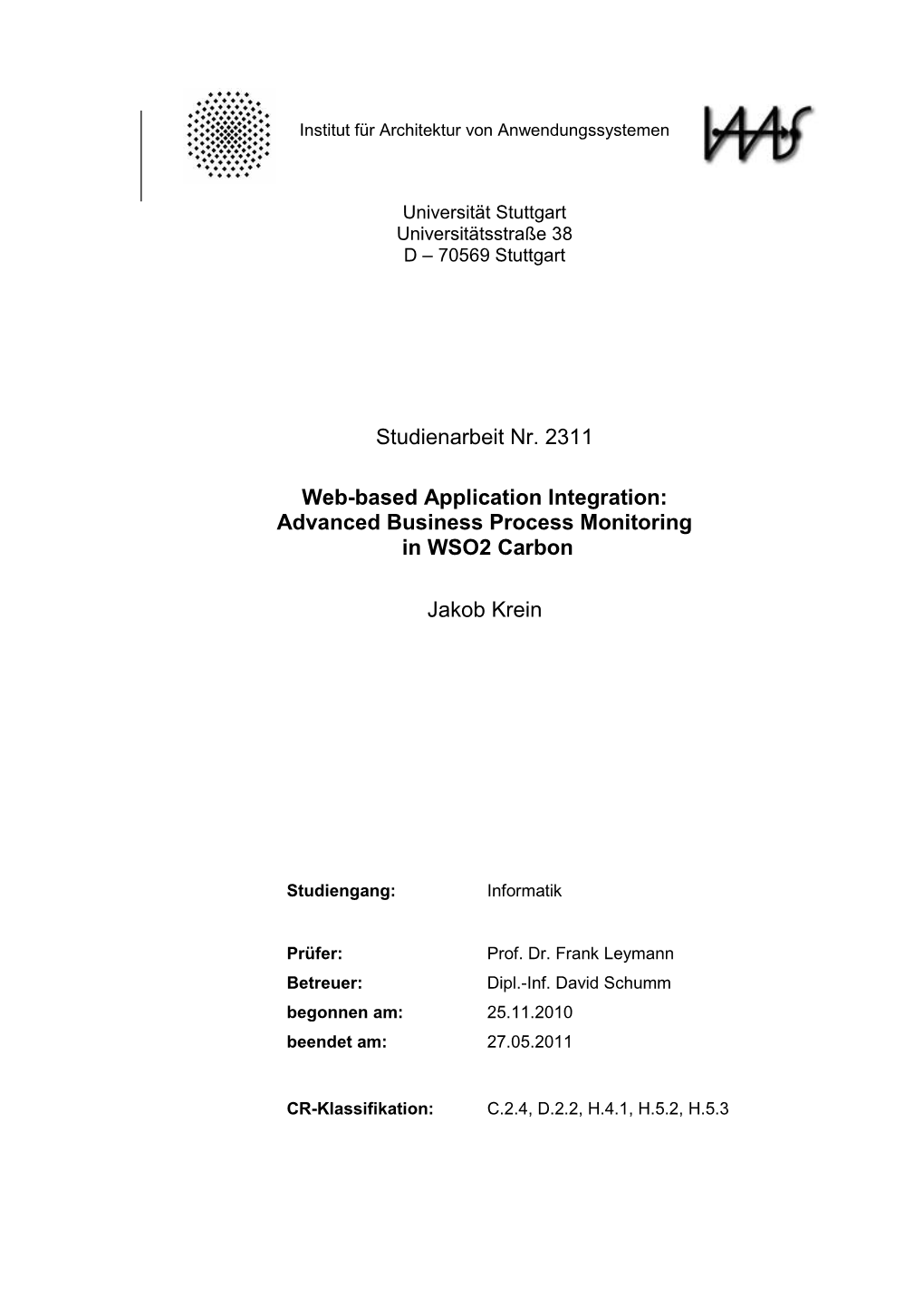 Advanced Business Process Monitoring in WSO2 Carbon Jakob