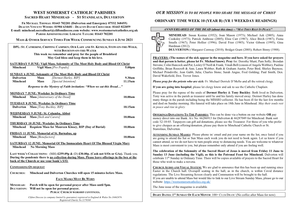 West Somerset Catholic Parishes