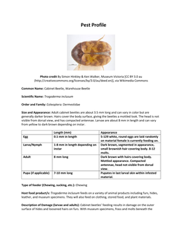 Pest Profile