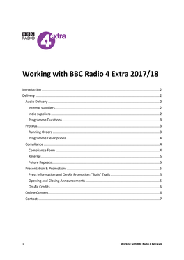 Working with BBC Radio 4 Extra 2017/18