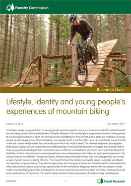 Lifestyle, Identity and Young People's Experiences of Mountain Biking