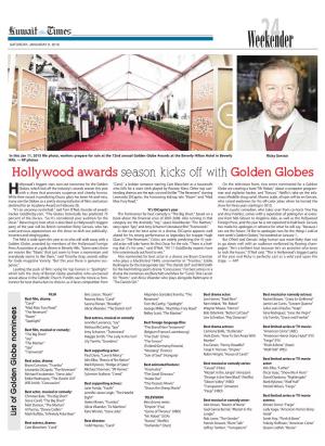 Hollywood Awards Season Kicks Off with Golden Globes