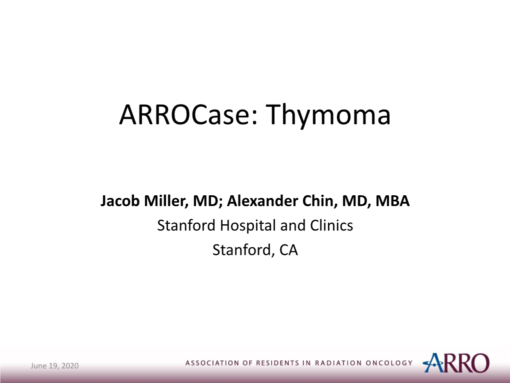 Arrocase: Thymoma