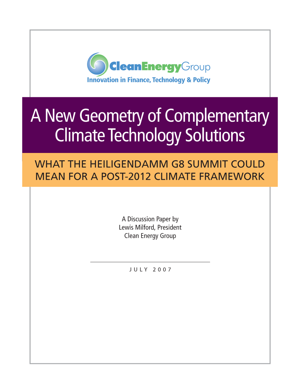 A New Geometry of Complementary Climate Technology Solutions