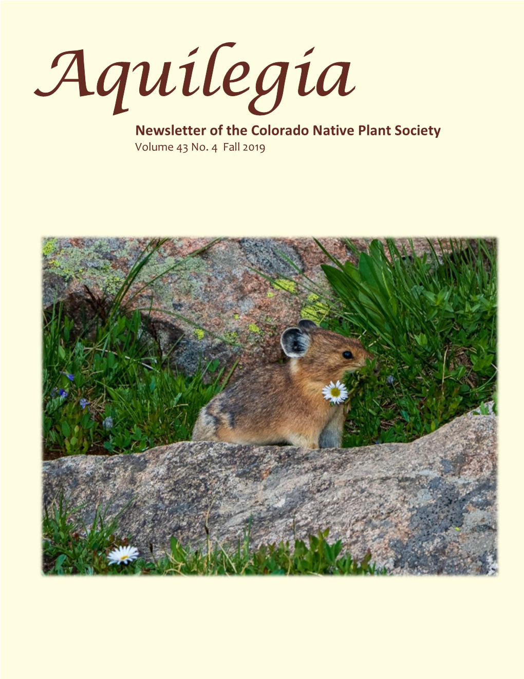 Aquilegia 2019 Fall Volume 43-4