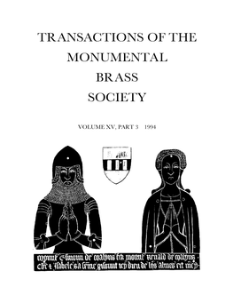 Transactions of the Monumental Brass Society