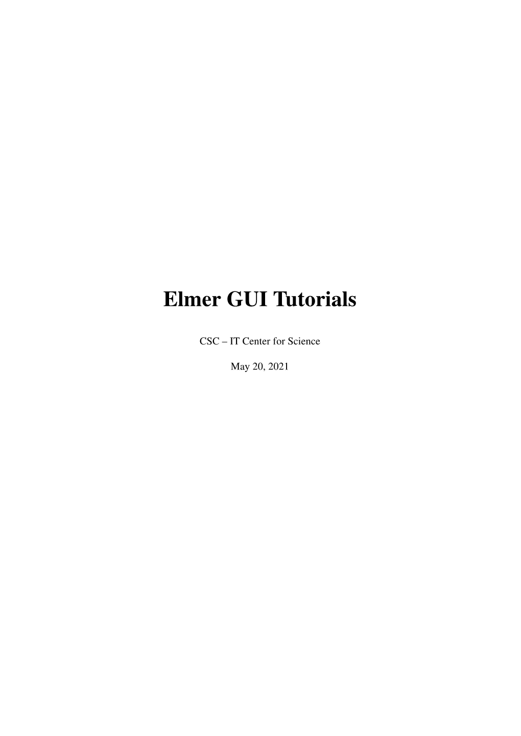 Elmer GUI Tutorials