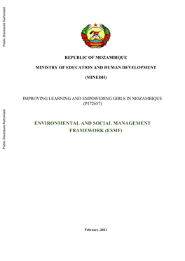 Environmental and Social Management Framework (Esmf)
