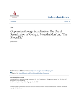 Oppression Through Sexualization: the Seu of Sexualization in “Going to Meet the Man” and “The Shoyu Kid” Joe Gorman