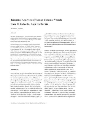 Temporal Analyses of Yuman Ceramic Vessels from El Vallecito, Baja California