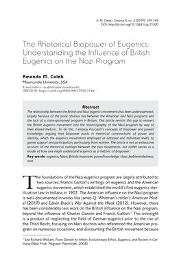 Understanding the Influence of British Eugenics on the Nazi Program
