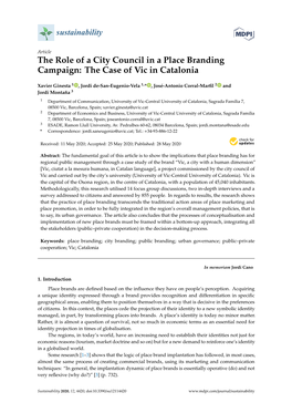 The Role of a City Council in a Place Branding Campaign: the Case of Vic in Catalonia