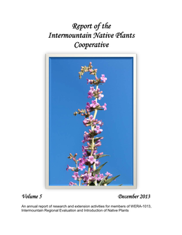 Report of the Intermountain Native Plants Cooperative