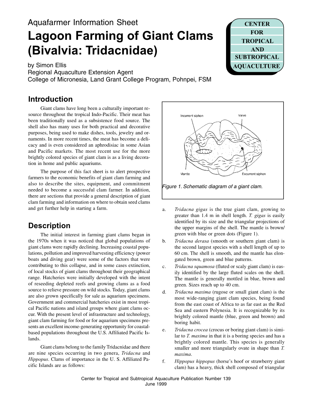 Lagoon Farming of Giant Clams (Bivalvia: Tridacnidae)