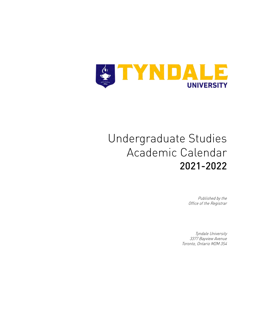 Undergraduate Studies Academic Calendar 2021-2022