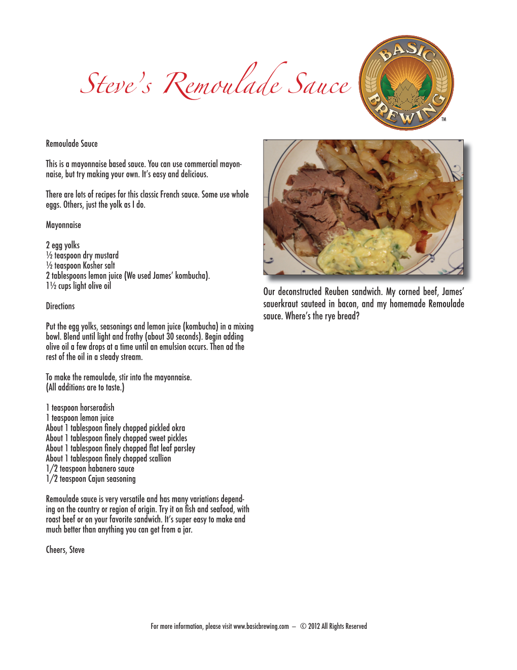 Steve's Remoulade Sauce