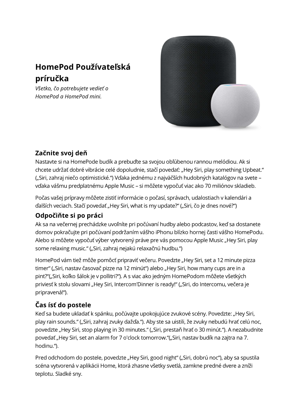 Homepod Používateľská Príručka Všetko, Čo Potrebujete Vedieť O Homepod a Homepod Mini