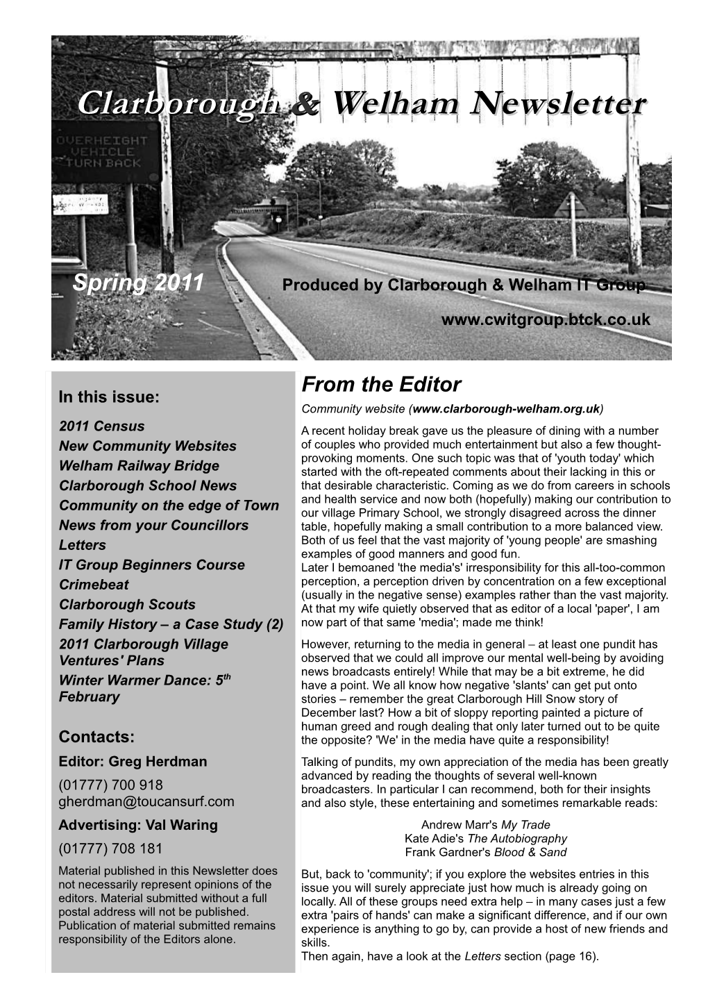 Clarborough & Welham Newsletter : Spring 2011