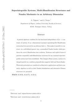 Superintegrable Systems, Multi-Hamiltonian Structures and Nambu Mechanics in an Arbitrary Dimension