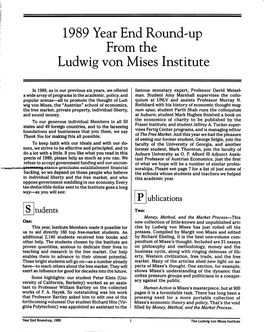 1989 Year End Round-Up Ludwig Von Mises Institute