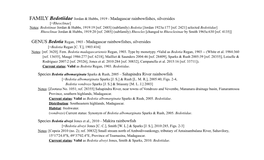 Bedotiidae Jordan & Hubbs, 1919 - Madagascar Rainbowfishes, Silversides [=Rheoclinae] Notes: Bedotiinae Jordan & Hubbs, 1919:19 [Ref