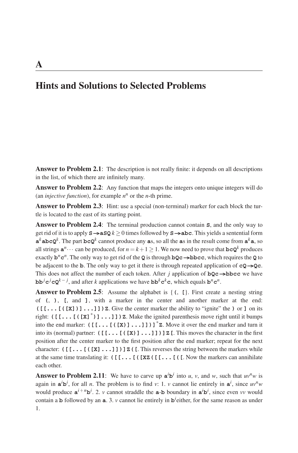 A Hints and Solutions to Selected Problems