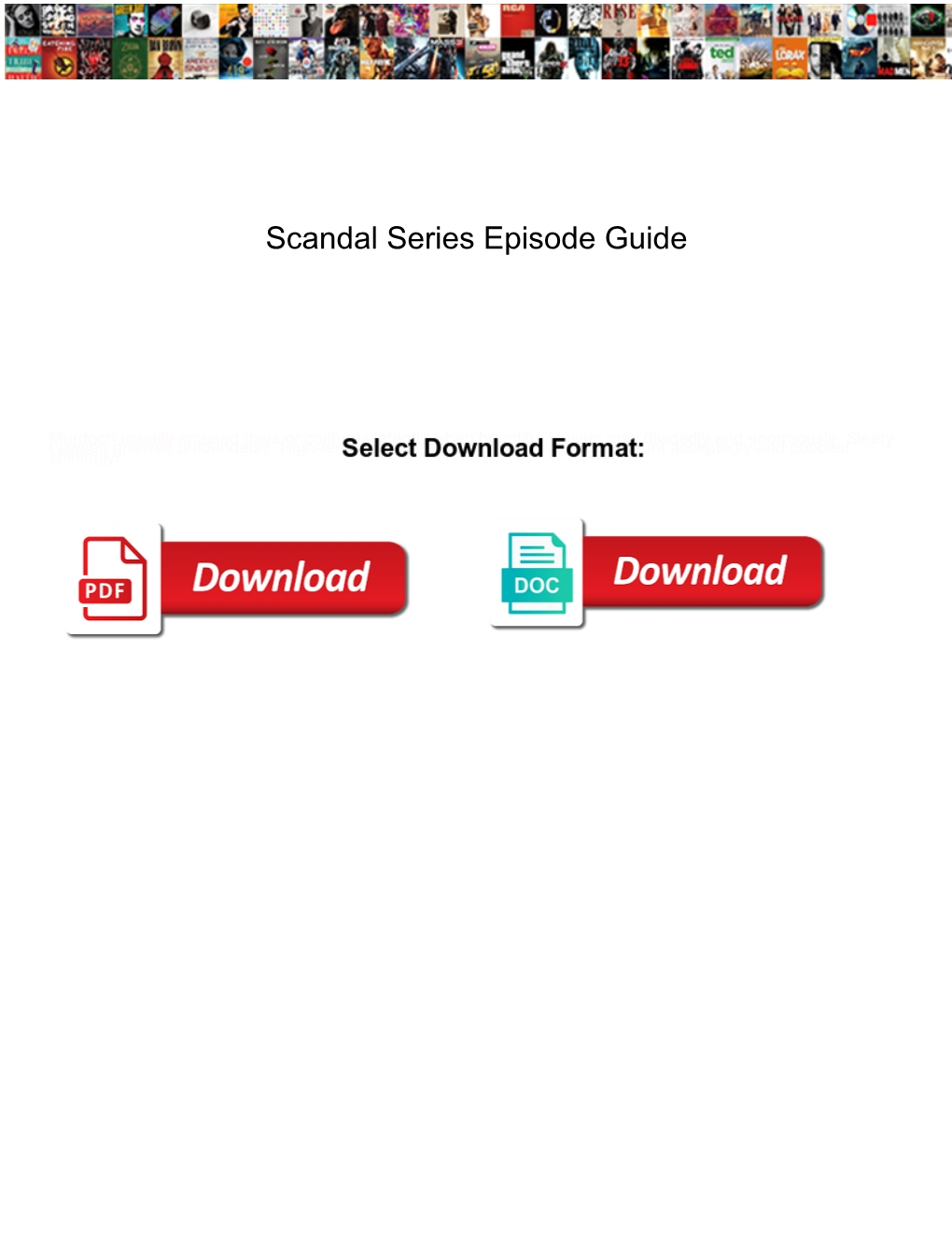 Scandal Series Episode Guide