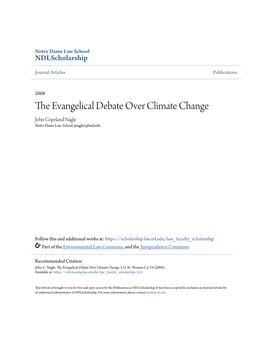 The Evangelical Debate Over Climate Change, 5 U
