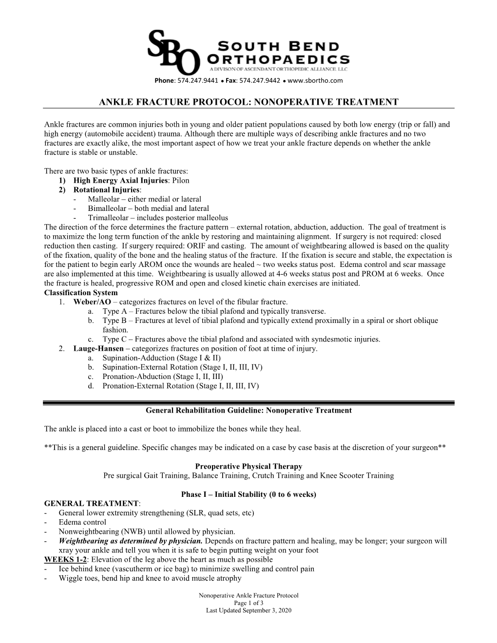 Ankle Fracture Protocol: Nonoperative Treatment - DocsLib