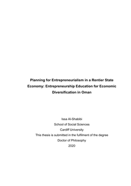 Entrepreneurship Education for Economic Diversification in Oman