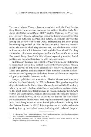 2. Maxim Vinaver and the First Russian State Duma ————————————