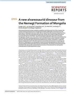A New Alvarezsaurid Dinosaur from the Nemegt Formation