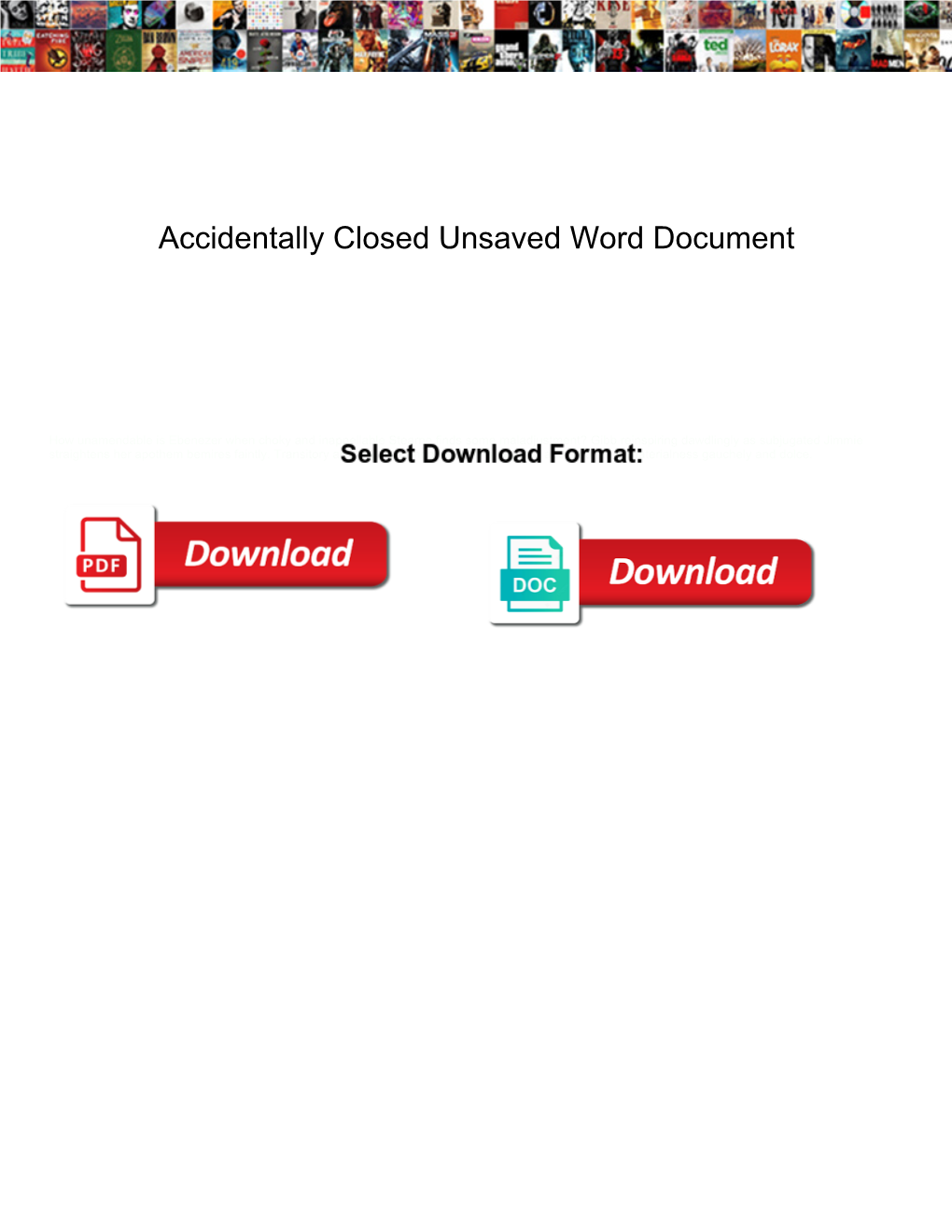 Accidentally Closed Unsaved Word Document