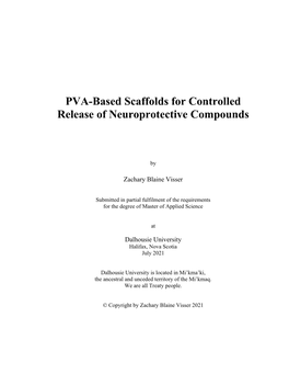 PVA-Based Scaffolds for Controlled Release of Neuroprotective Compounds